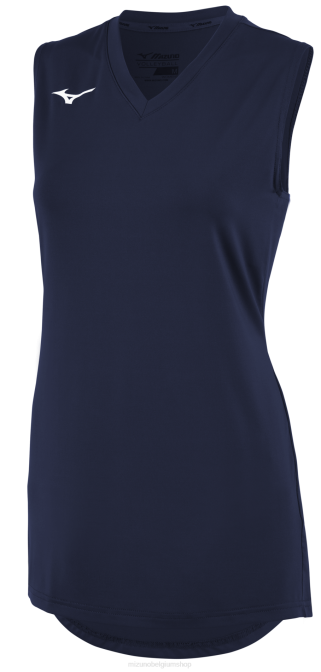 Mizuno mouwloos volleybalshirt met v-hals meisje kleding marine (5151) VZJP2518