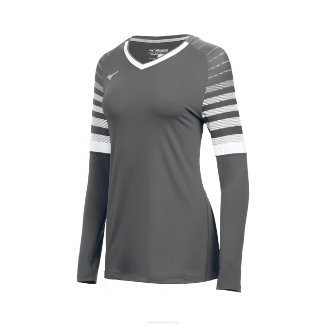 Mizuno techno 8 volleybalshirt met lange mouwen jeugd kleding kap-wit(9i00) VZJP2304