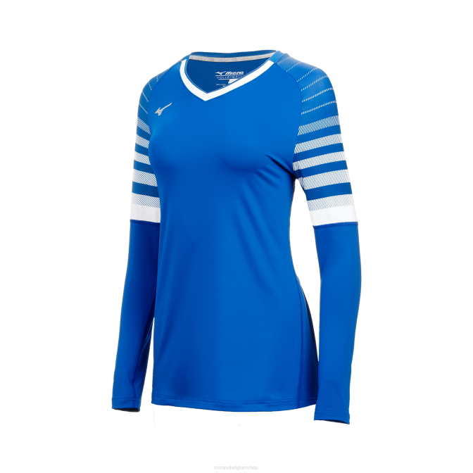Mizuno techno 8 volleybalshirt met lange mouwen vrouwen kleding koningswit(5200) VZJP2326