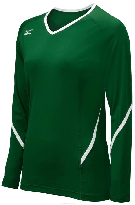 Mizuno techno generatie jersey met lange mouwen jeugd kleding bos-wit(4100) VZJP2409
