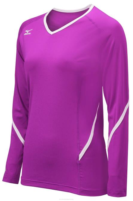 Mizuno techno generatie jersey met lange mouwen jeugd kleding elektrischpaars-wit(8c00) VZJP2414