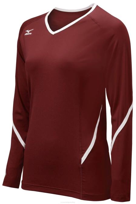 Mizuno techno generatie jersey met lange mouwen jeugd kleding kardinaal-wit(1200) VZJP2408