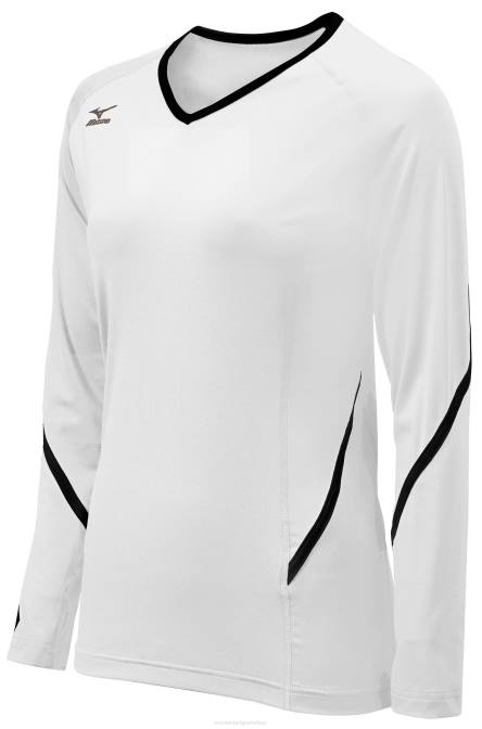 Mizuno techno generatie jersey met lange mouwen jeugd kleding wit-zwart(0090) VZJP2406