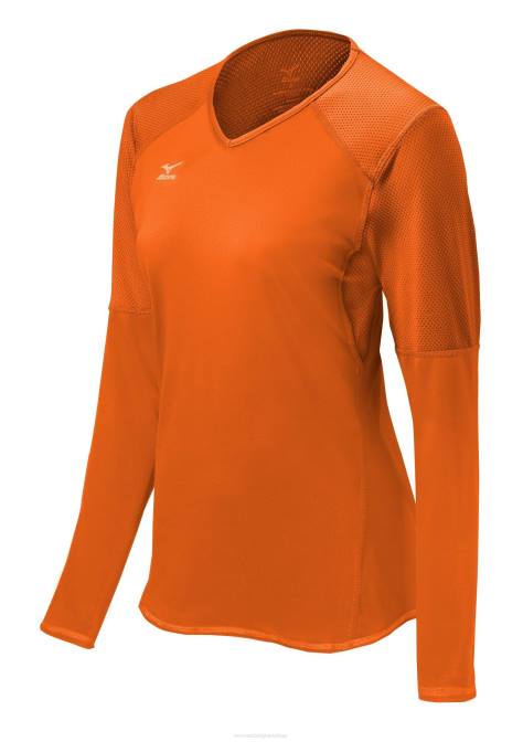 Mizuno techno vi volleybalshirt met lange mouwen uniseks kleding knaloranje(2424) VZJP2368