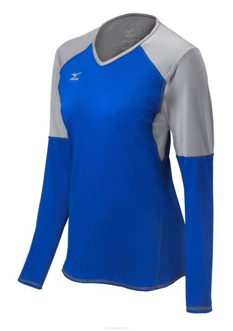 Mizuno techno vi volleybalshirt met lange mouwen uniseks kleding koningszilver(5273) VZJP2370