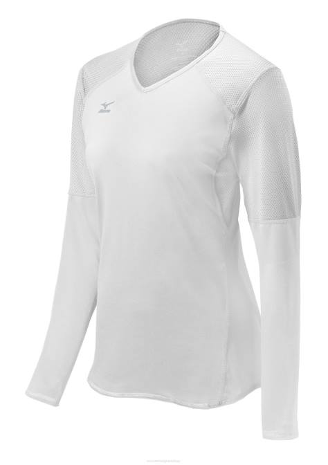 Mizuno techno vi volleybalshirt met lange mouwen uniseks kleding wit(0000) VZJP2365