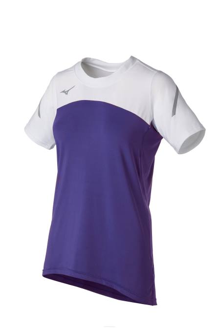 Mizuno techno vii volleybalshirt met korte mouwen uniseks kleding paars-wit(6000) VZJP2386
