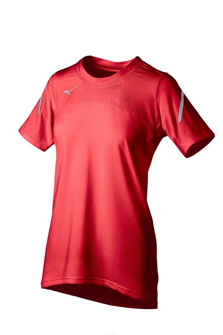 Mizuno techno vii volleybalshirt met korte mouwen uniseks kleding rood(1010) VZJP2379