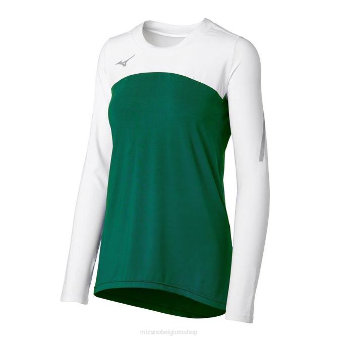 Mizuno techno vii volleybalshirt met lange mouwen uniseks kleding bos-wit(4100) VZJP2347