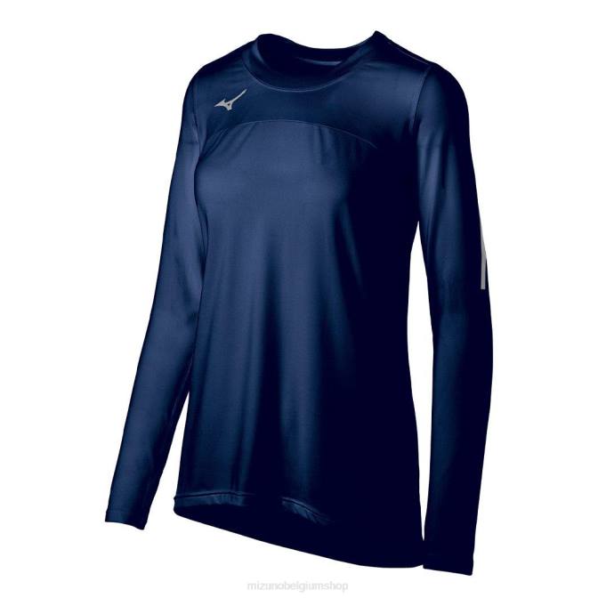 Mizuno techno vii volleybalshirt met lange mouwen uniseks kleding marine (5151) VZJP2349