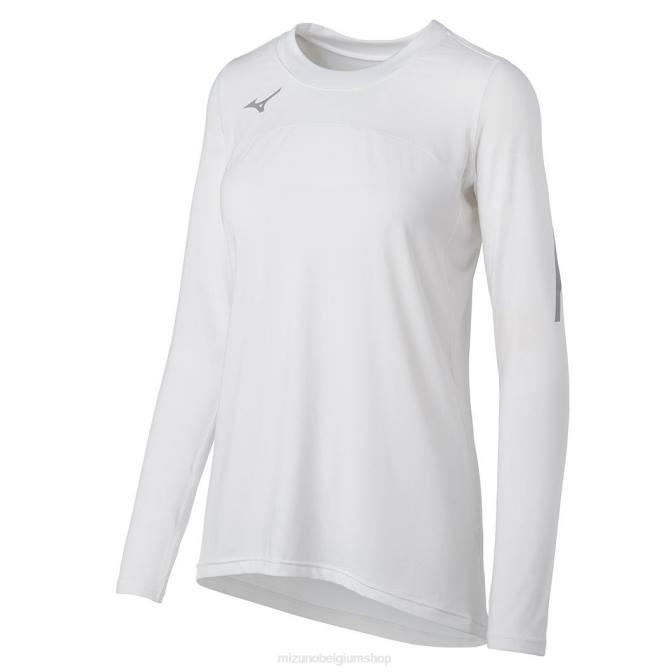 Mizuno techno vii volleybalshirt met lange mouwen uniseks kleding wit(0000) VZJP2342