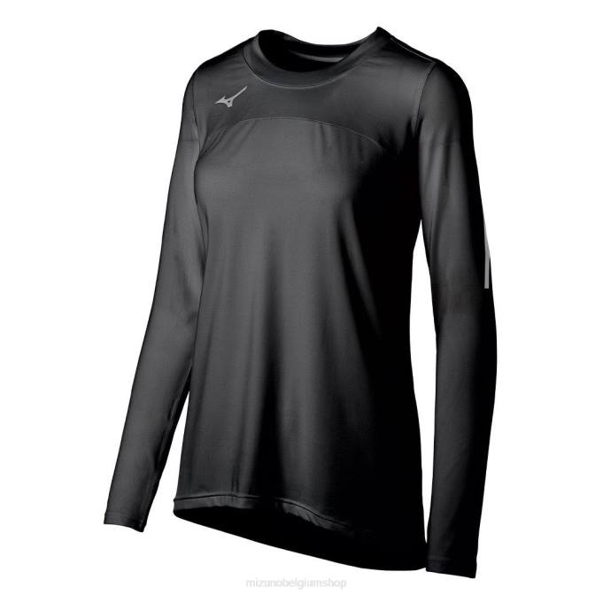 Mizuno techno vii volleybalshirt met lange mouwen uniseks kleding zwart(9090) VZJP2343