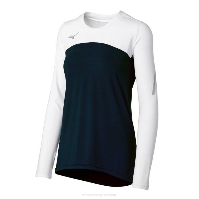 Mizuno techno vii volleybalshirt met lange mouwen uniseks kleding zwart-wit(9000) VZJP2353