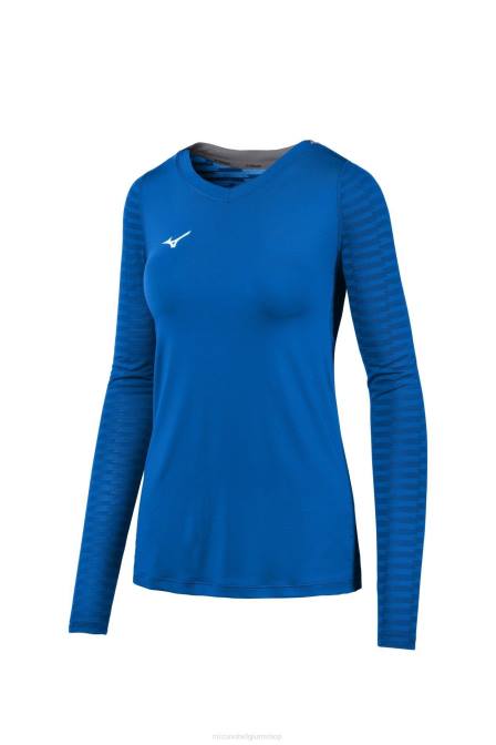 Mizuno verenigd volleybalshirt met lange mouwen vrouwen kleding koninklijk(5252) VZJP2340