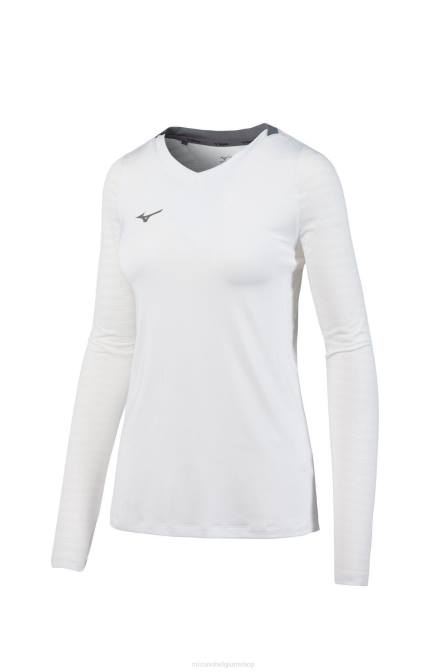 Mizuno verenigd volleybalshirt met lange mouwen vrouwen kleding wit(0000) VZJP2336