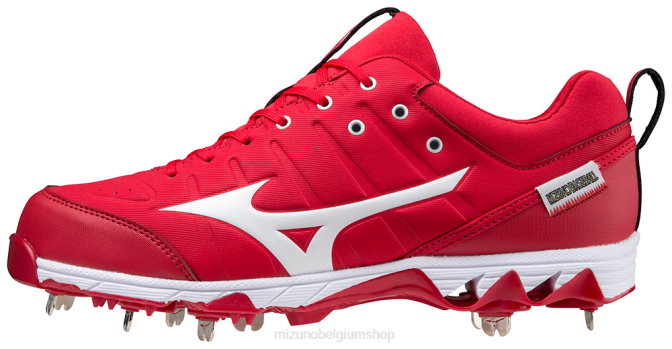 Mizuno Ambitieuze 2 lage metalen honkbalschoen met 9 spikes Heren schoenen rood-wit(1000) VZJP1607