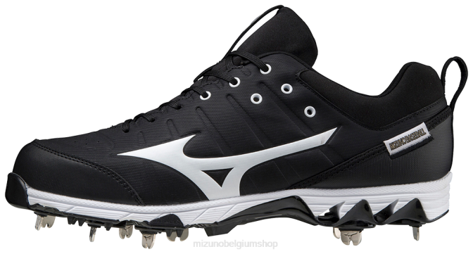 Mizuno Ambitieuze 2 lage metalen honkbalschoen met 9 spikes Heren schoenen zwart-wit(9000) VZJP1610
