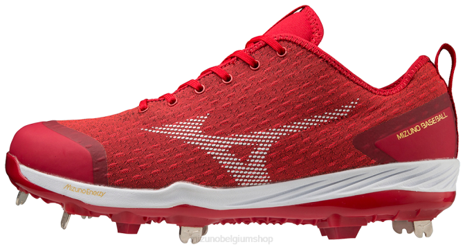 Mizuno dominant 4 lage metalen honkbalschoen Heren schoenen rood-wit(1000) VZJP1602