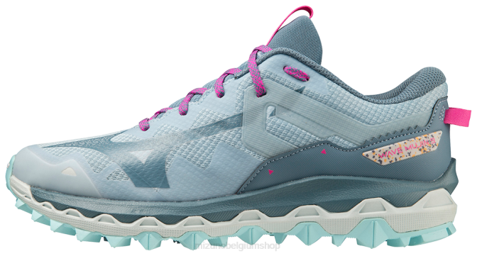 Mizuno wave mujin 9 trailrunningschoen vrouwen schoenen vergeetmeniet-nimbuswolk(5m0a) VZJP4