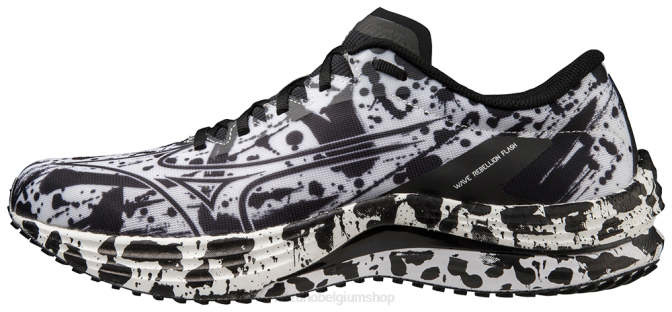 Mizuno wave rebellion flash kakizome pb hardloopschoen uniseks schoenen wit-zwart(0090) VZJP36