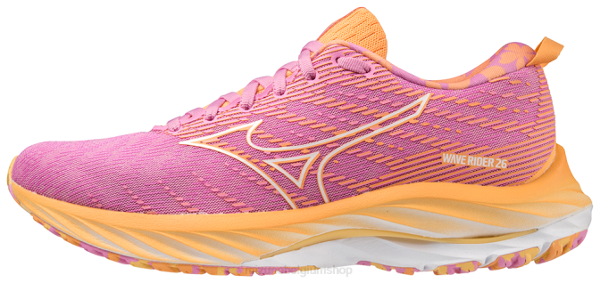 Mizuno wave rider 26 roxy hardloopschoen vrouwen schoenen cyclamen-wit(6t00) VZJP130