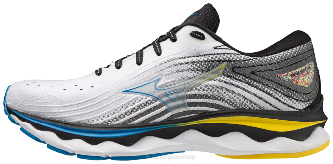 Mizuno wave sky 6 hardloopschoen Heren schoenen wit-cybergeel(0034) VZJP74