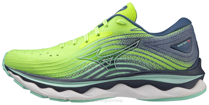 Mizuno wave sky 6 hardloopschoen vrouwen schoenen neokalk-oudwater(4maw) VZJP83
