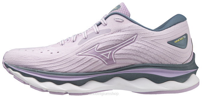 Mizuno wave sky 6 hardloopschoen vrouwen schoenen pastellilac-wit(6c00) VZJP84