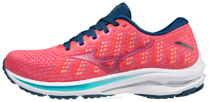 Mizuno waverider 25 waveknit hardloopschoen vrouwen schoenen cayenne-phloxroze(271r) VZJP158