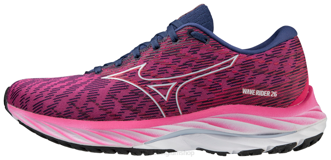 Mizuno waverider 26 hardloopschoen vrouwen schoenen festivalfuchsia-halogeenblauw(6whg) VZJP107