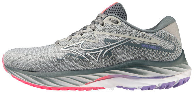 Mizuno waverider 27 hardloopschoen vrouwen schoenen parelblauw-wit(5f00) VZJP18