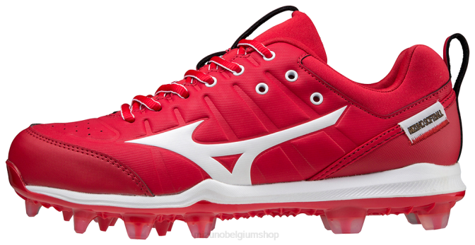 Mizuno 9-spike advanced finch elite 5 tpu gegoten softbalschoen vrouwen schoenen rood-wit(1000) VZJP2160