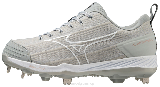 Mizuno sweep 6 lage metalen softbalschoen vrouwen schoenen grijs-wit(9100) VZJP2172