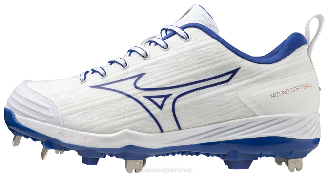 Mizuno sweep 6 lage metalen softbalschoen vrouwen schoenen wit-koninklijk(0052) VZJP2170