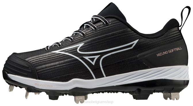 Mizuno sweep 6 lage metalen softbalschoen vrouwen schoenen zwart-wit(9000) VZJP2171
