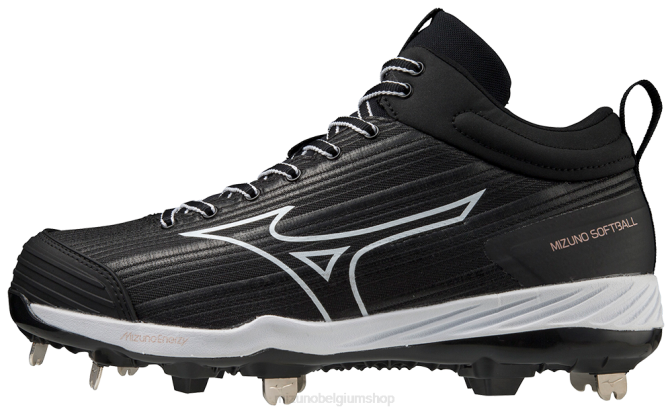 Mizuno sweep 6 mid metalen softbalschoen vrouwen schoenen zwart-wit(9000) VZJP2179
