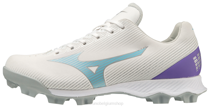 Mizuno wave finch lightrevo gegoten softbalschoen meisje schoenen wit-blauw(0050) VZJP2177