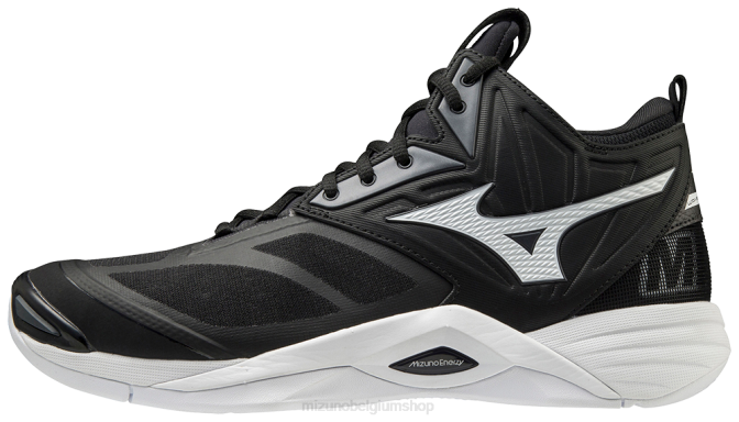 Mizuno wave momentum 2 mid unisex volleybalschoen uniseks schoenen zwart-wit(9000) VZJP2198
